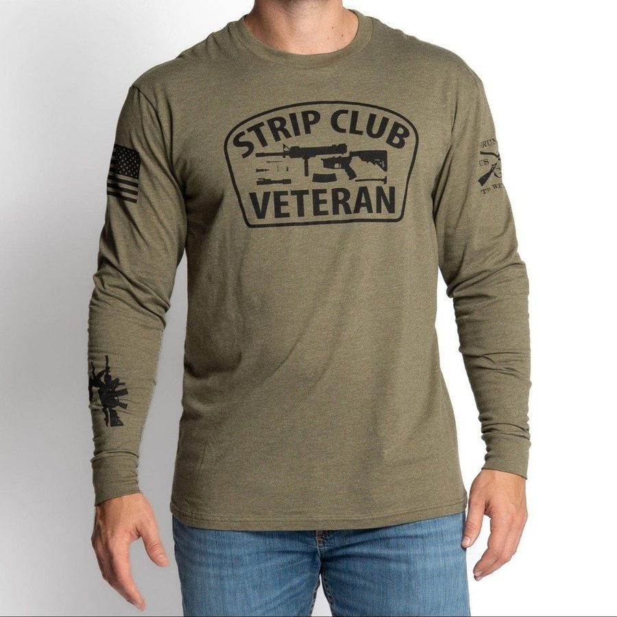 Grunt Style Tshirt - Strip Club Veteran Long Sleeve - Military Green 