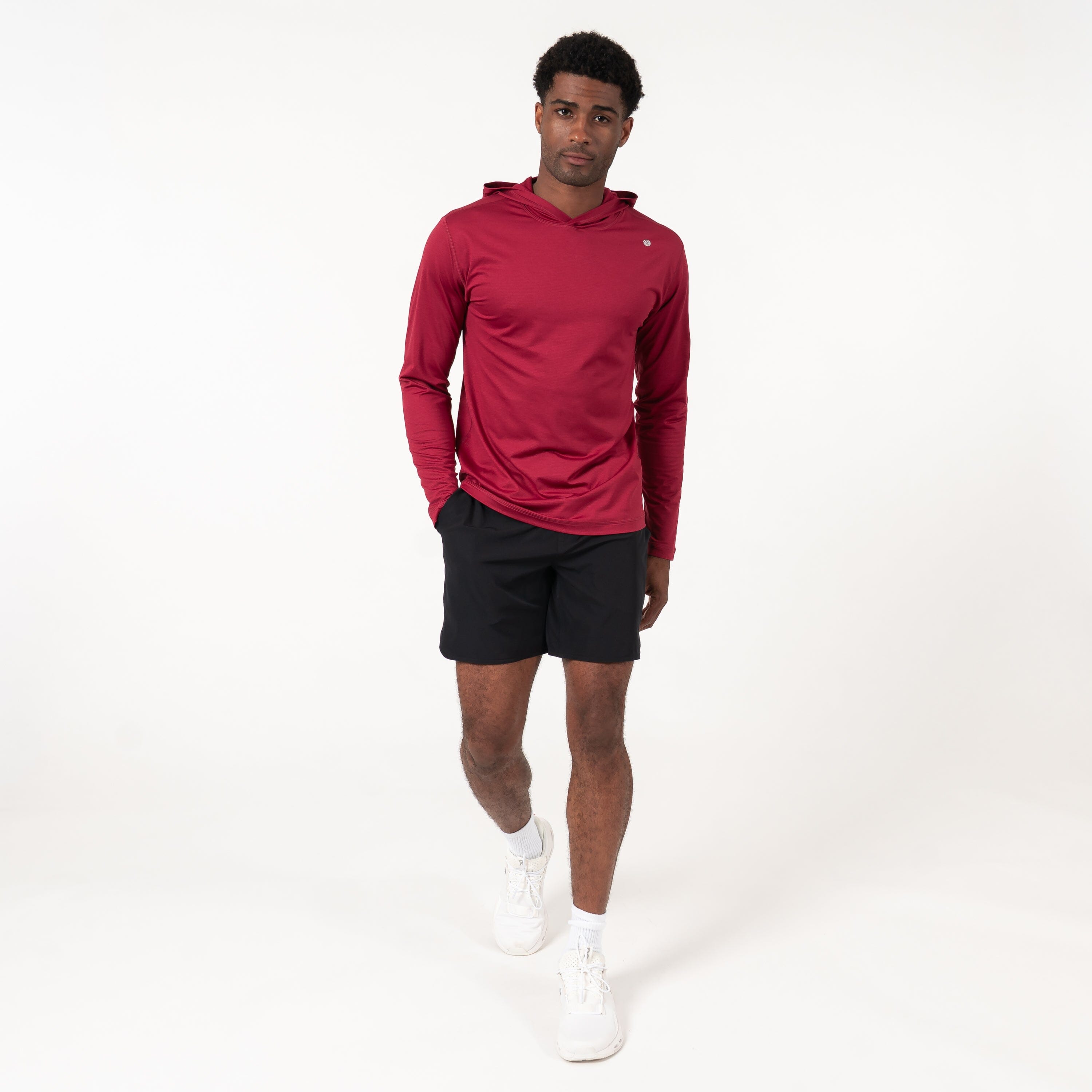 Rhoback Hoodie - Blitz Tech Hoodie | Heather - Barn Red/Barn Red