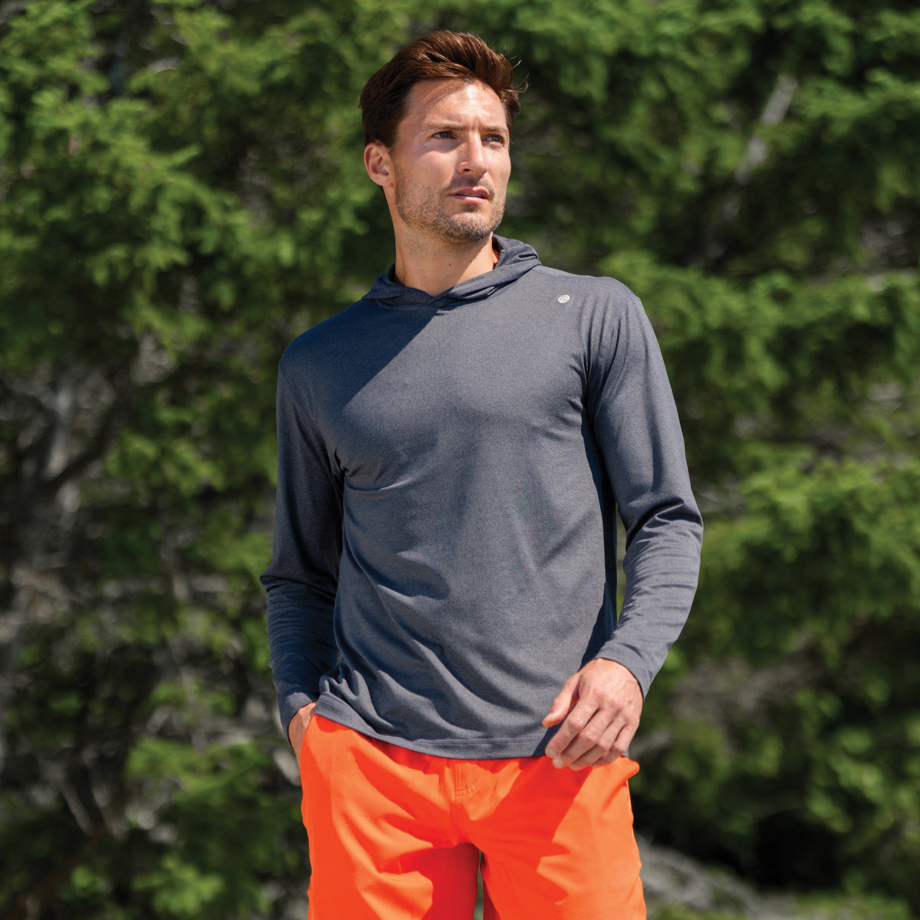 Rhoback Hoodie - Blitz Tech Hoodie | Heather - Charcoal Grey/Midnight Black