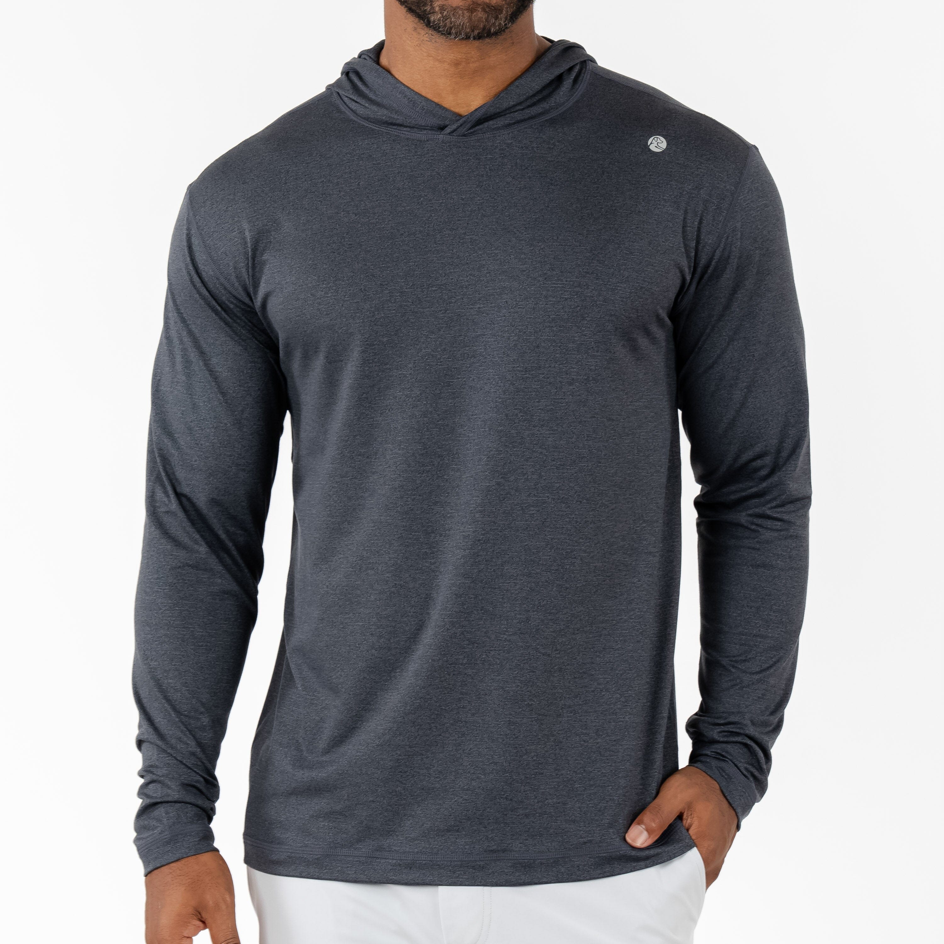 Rhoback Hoodie - Blitz Tech Hoodie | Heather - Charcoal Grey/Midnight Black