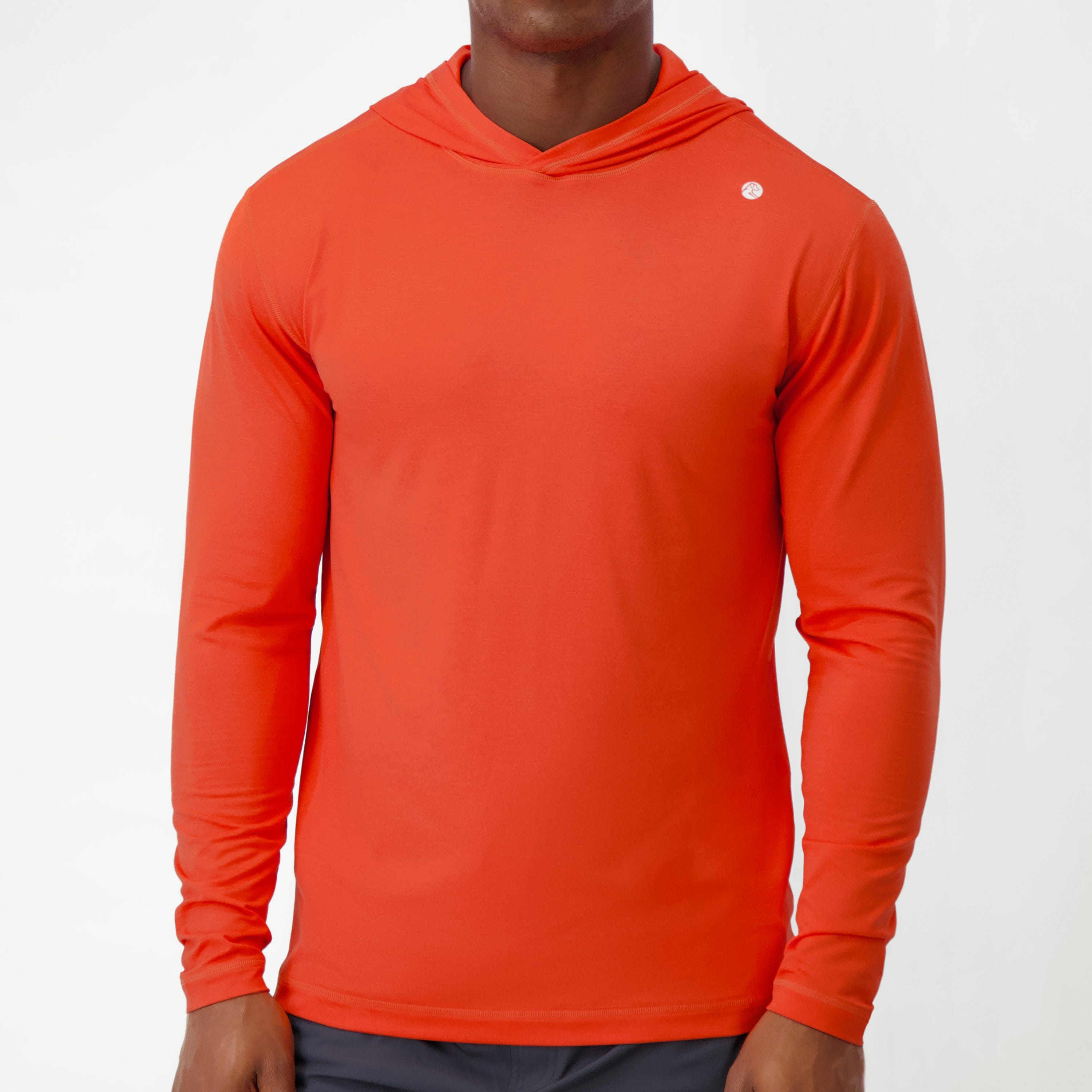 Rhoback Hoodie - Blitz Tech Hoodie | Heather - Fire Orange/Poppy Red