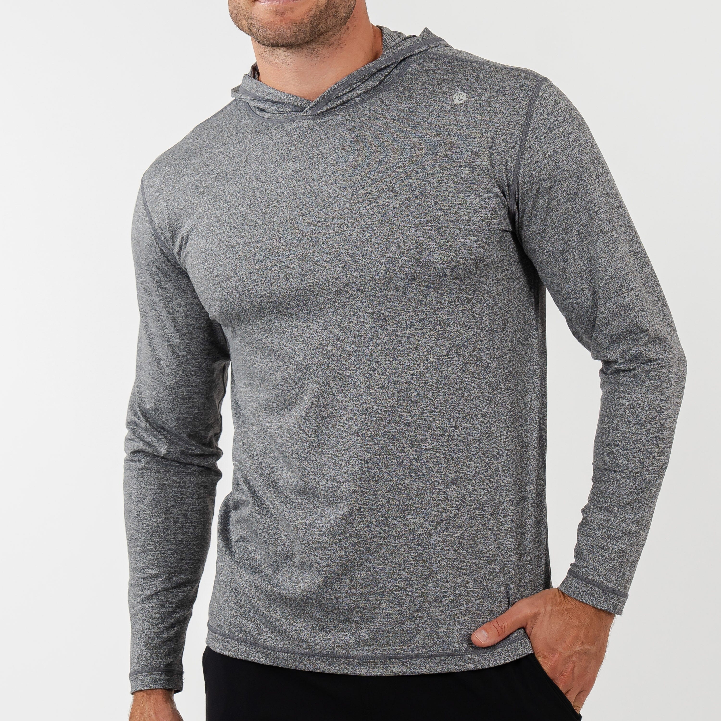 Rhoback Hoodie - Blitz Tech Hoodie | Heather - Middie Grey/White