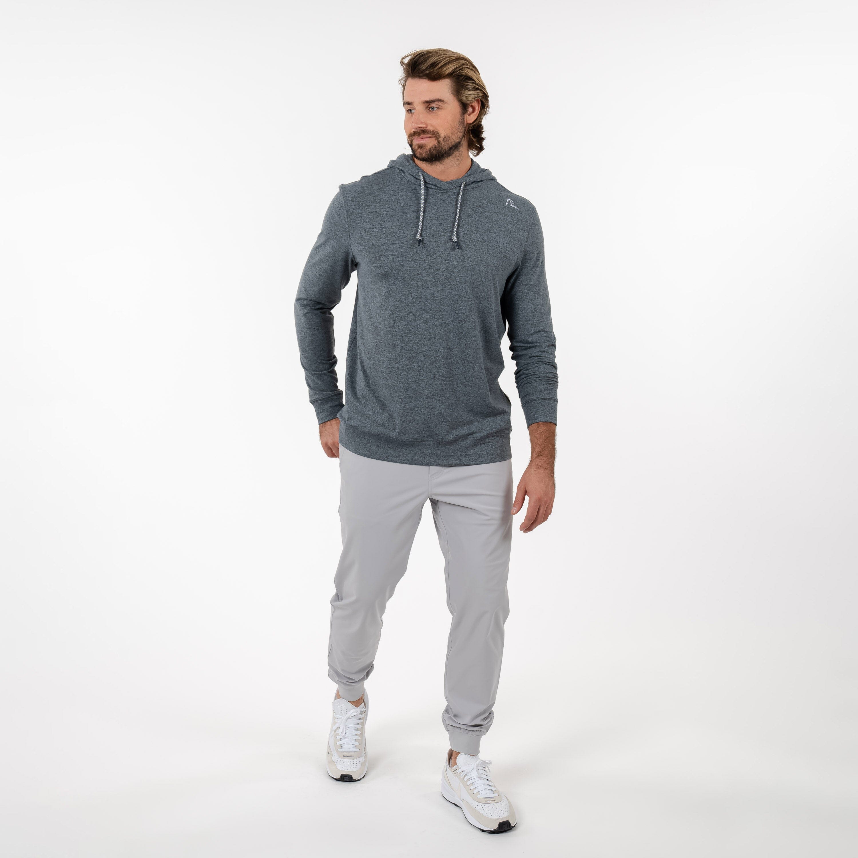 Rhoback Hoodie - Hesi Performance Hoodie | Heather - Charcoal Grey/Thunder Grey