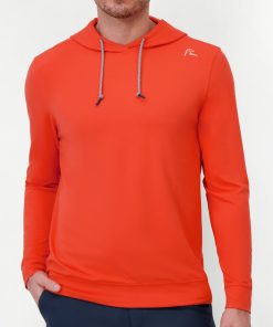 Rhoback Hoodie - Hesi Performance Hoodie | Heather - Fire Orange/Poppy Red 