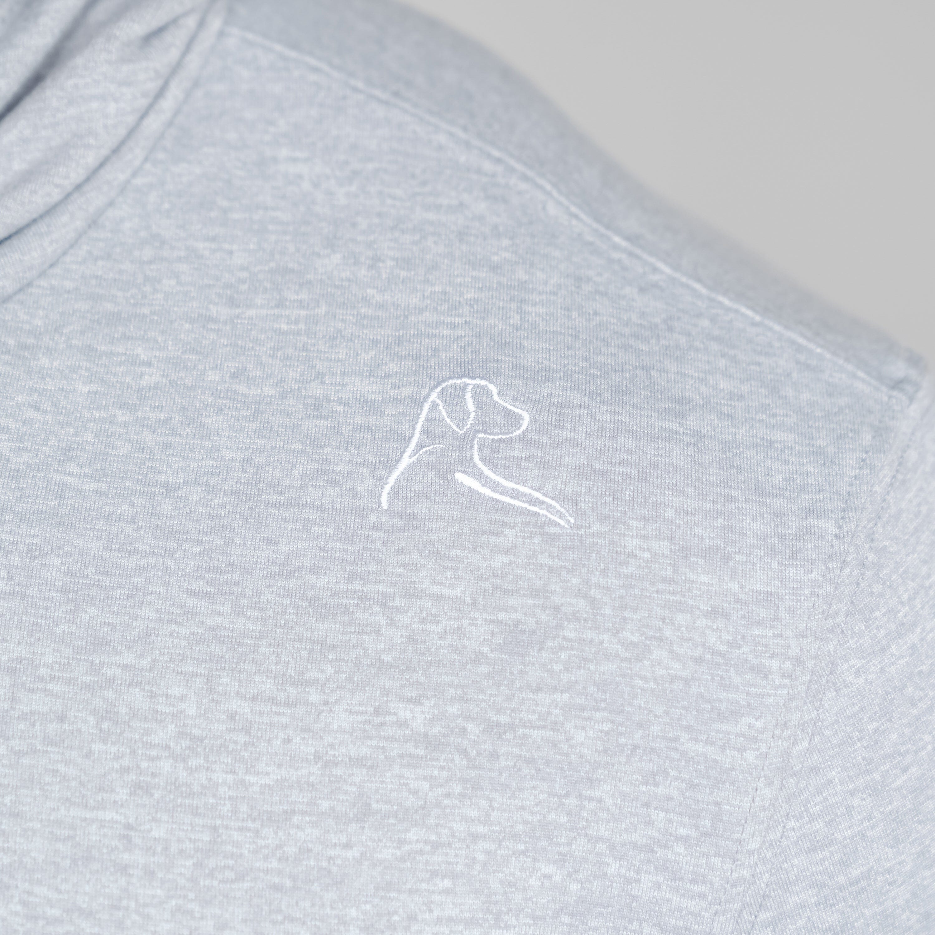 Rhoback Hoodie - Hesi Performance Hoodie | Heather - Stainless Steel/White