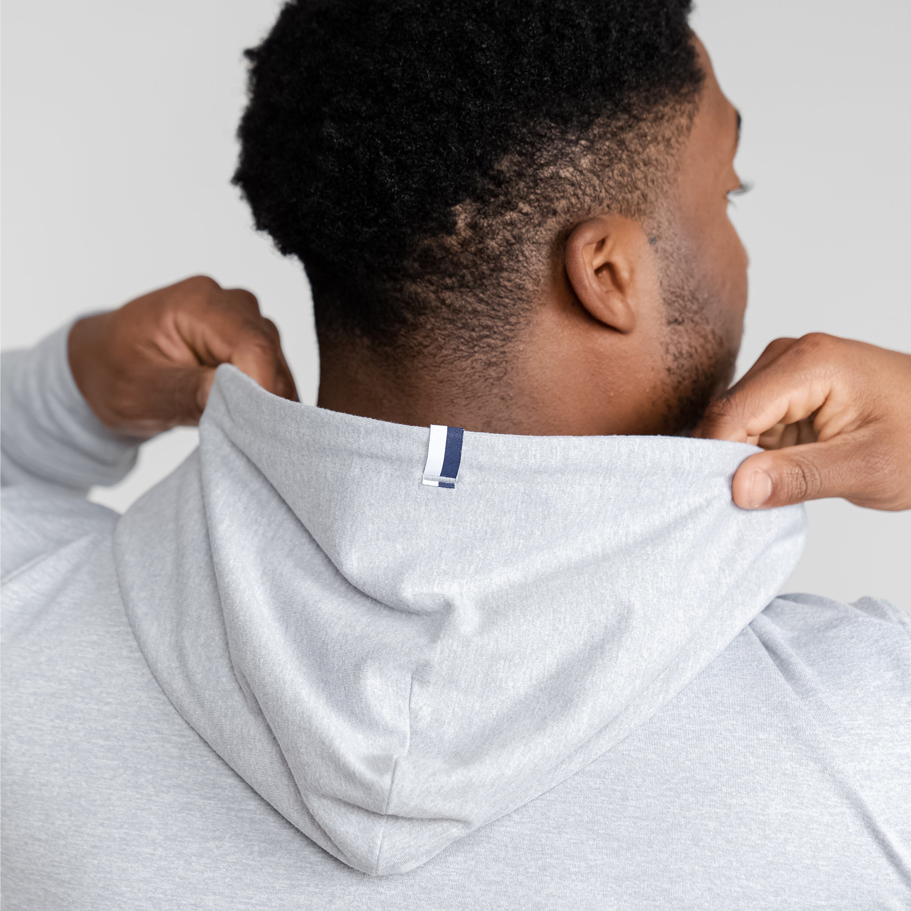 Rhoback Hoodie - Hesi Performance Hoodie | Heather - Stainless Steel/White