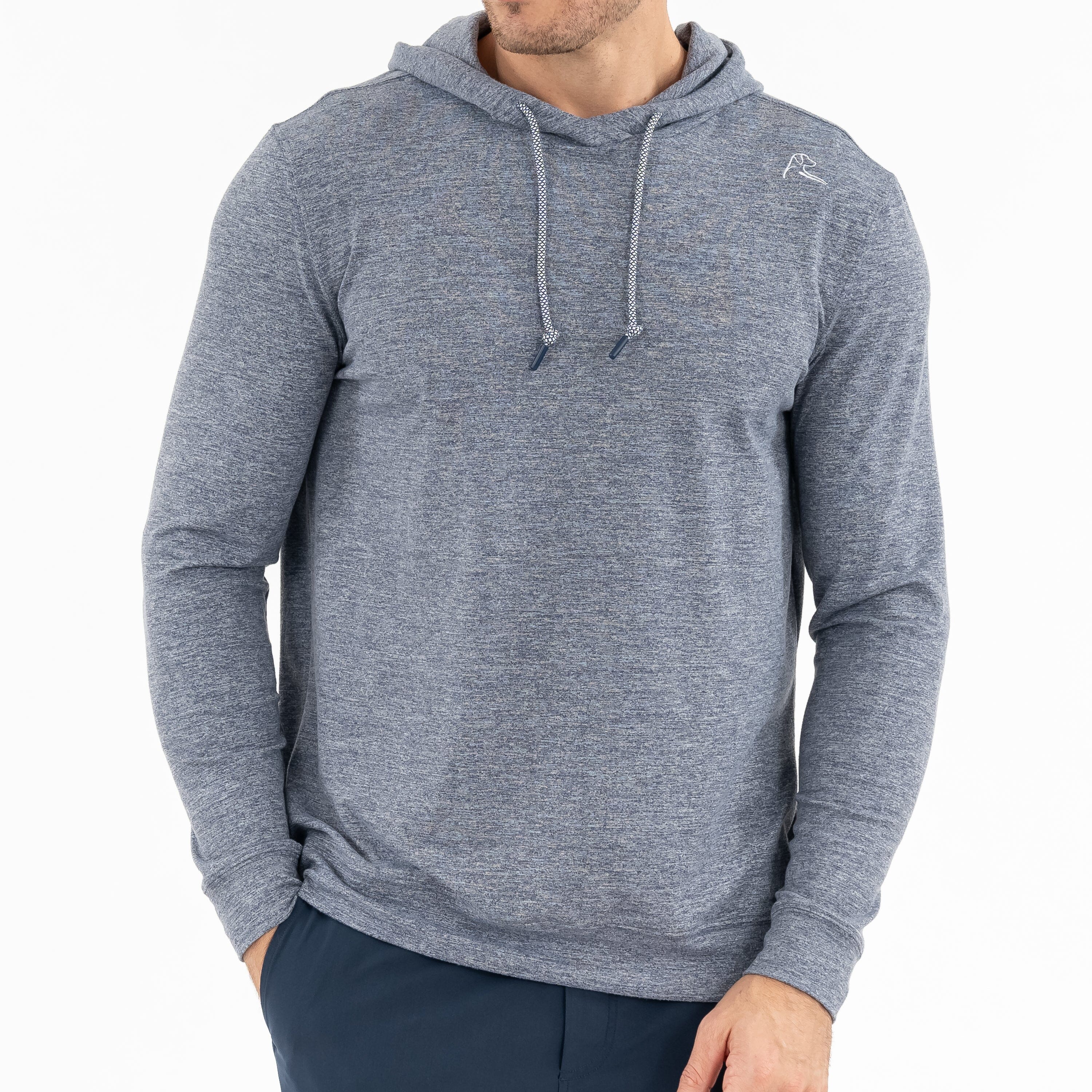 Rhoback Hoodie - Hesi Performance Hoodie | Heather - Steel Grey/White