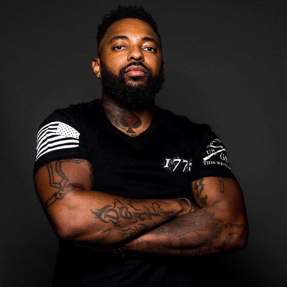 Grunt Style Tshirt - 1776 Flag T-Shirt - Black