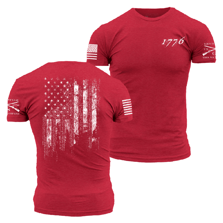 Grunt Style Tshirt - 1776 Flag T-Shirt - Red 