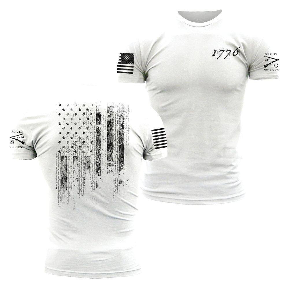 Grunt Style Tshirt - 1776 Flag T-Shirt - White