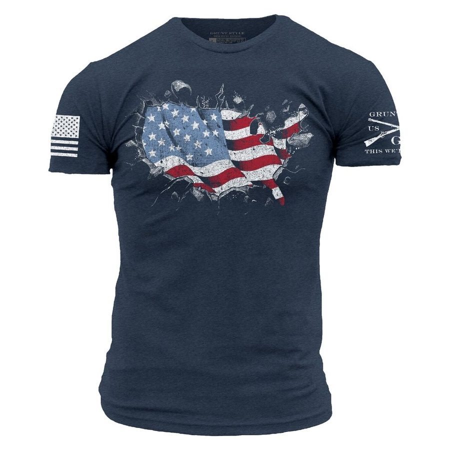 Grunt Style Tshirt - America Has Landed T-Shirt - Midnight Navy 