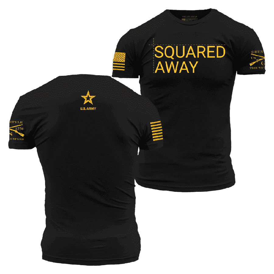 Grunt Style Tshirt - Army - Squared Away T-Shirt - Black 