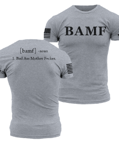 Grunt Style Tshirt - BAMF T-Shirt - Dark Heather Gray 