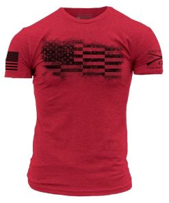 Grunt Style Tshirt - Bar Flag T-Shirt - Red 