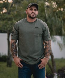 Grunt Style Tshirt - Basic Heavyweight Pocket T-Shirt - Military Green 