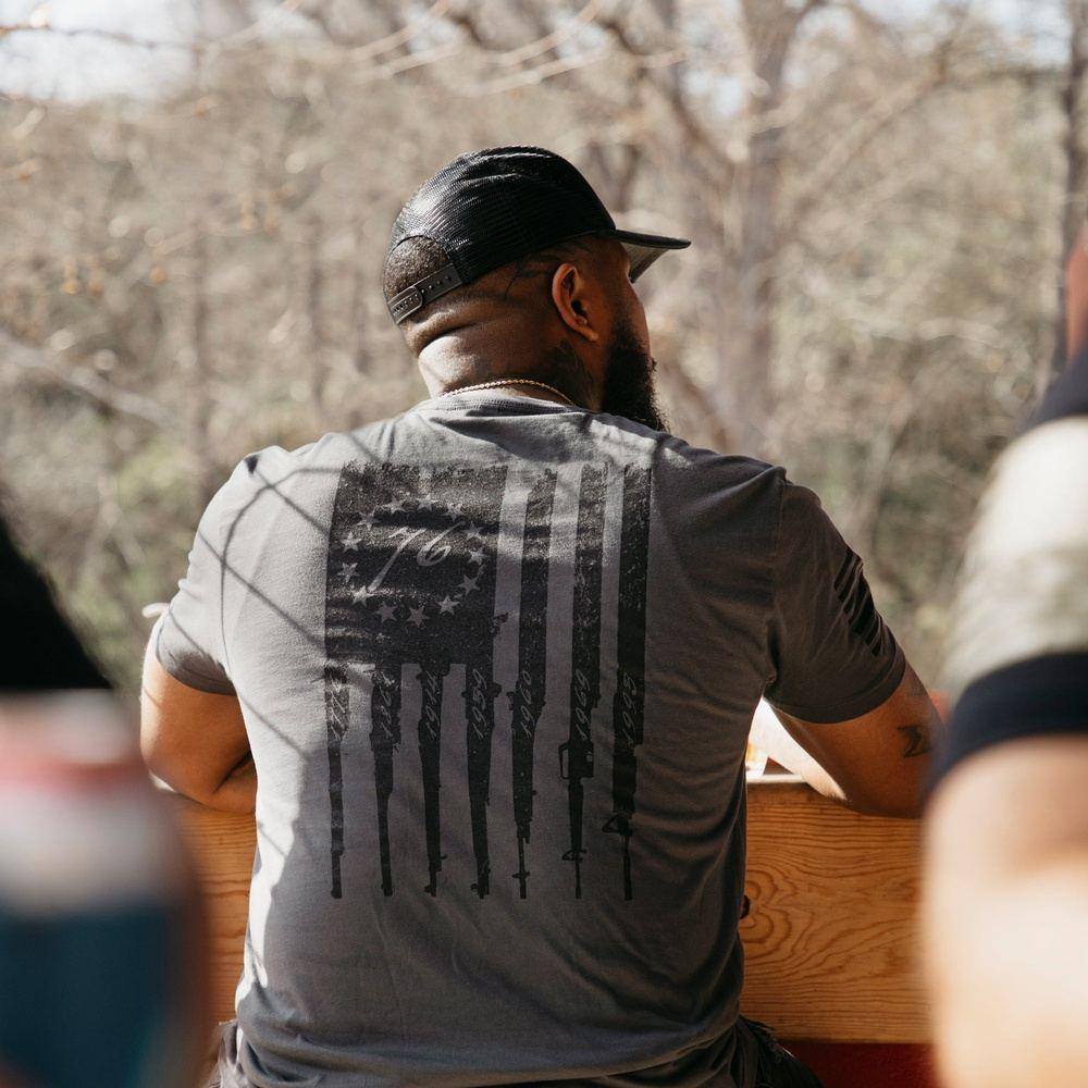 Grunt Style Tshirt - Betsy Rifle Flag T-Shirt - Heavy Metal