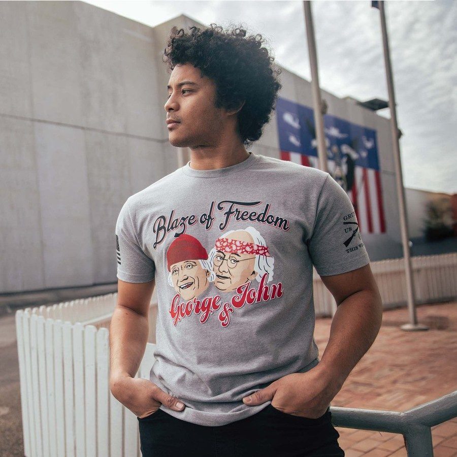 Grunt Style Tshirt - Blaze of Freedom T-Shirt - Dark Heather Gray