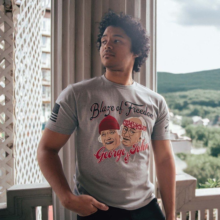 Grunt Style Tshirt - Blaze of Freedom T-Shirt - Dark Heather Gray