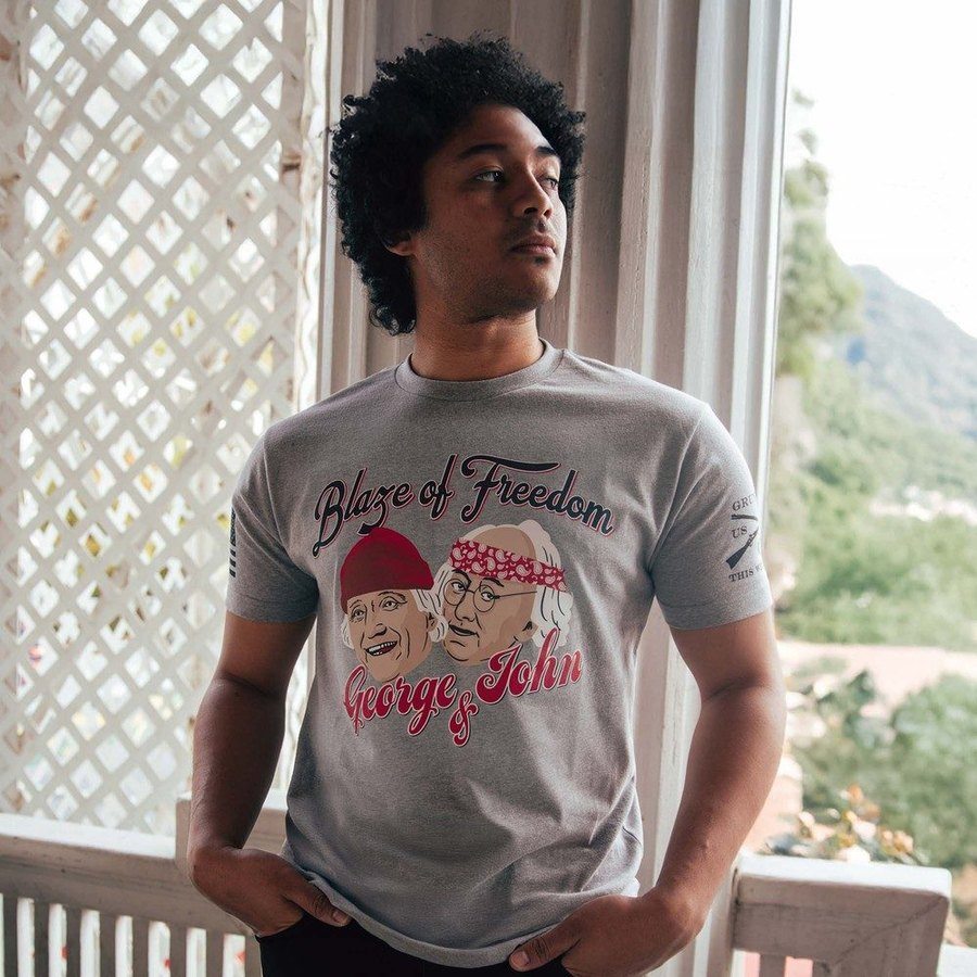 Grunt Style Tshirt - Blaze of Freedom T-Shirt - Dark Heather Gray