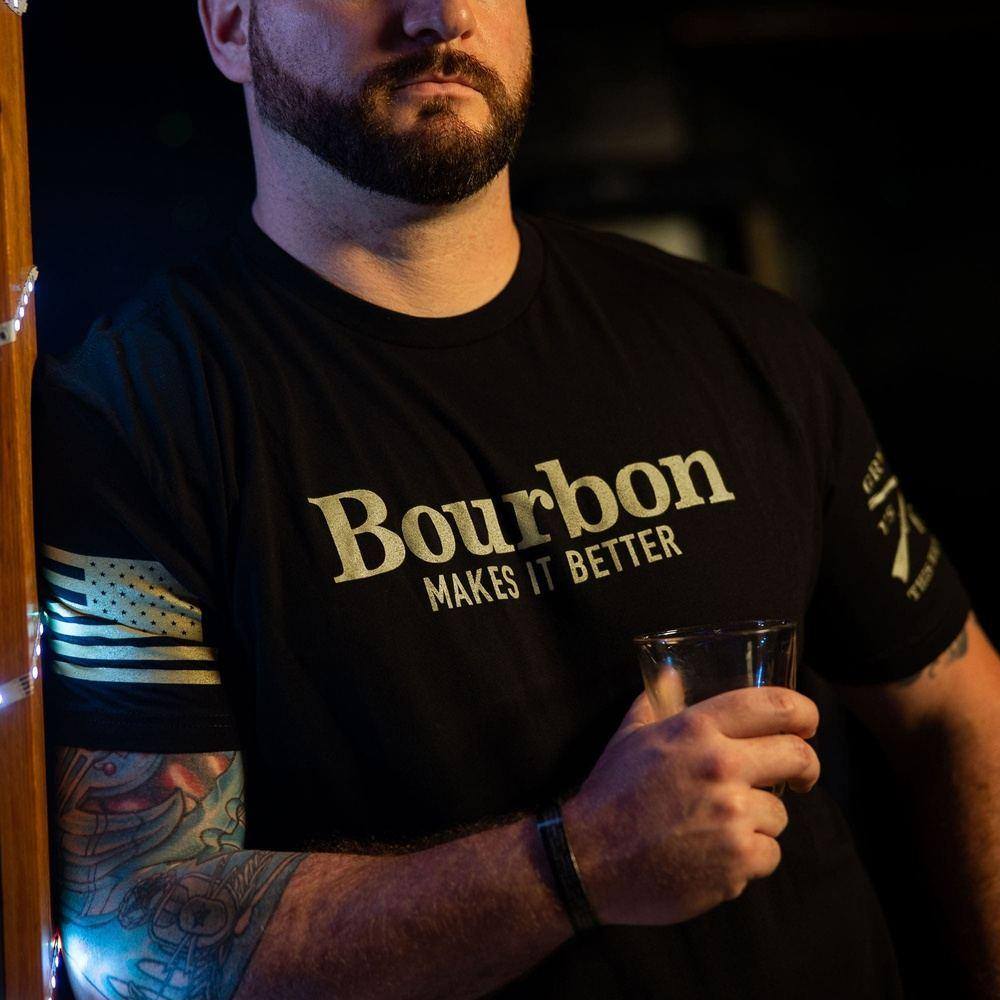 Grunt Style Tshirt - Bourbon Makes It Better T-Shirt - Black