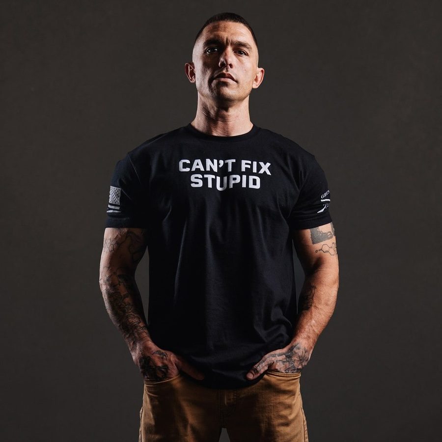 Grunt Style Tshirt - Can't Fix Stupid T-Shirt - Black