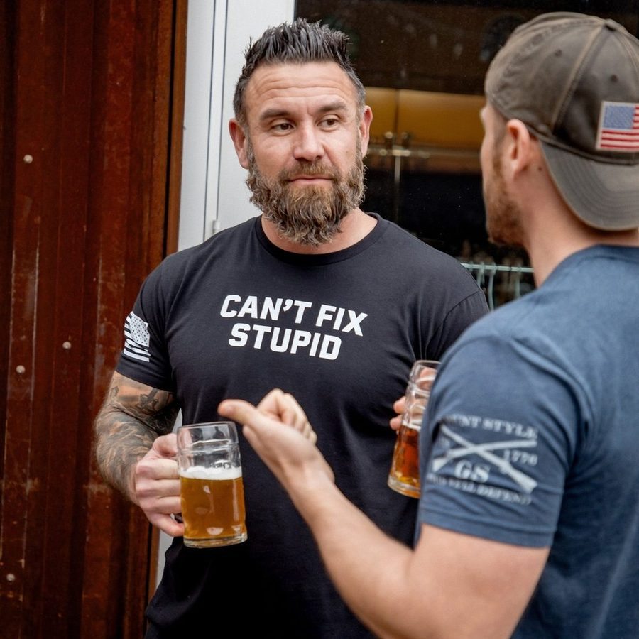 Grunt Style Tshirt - Can't Fix Stupid T-Shirt - Black