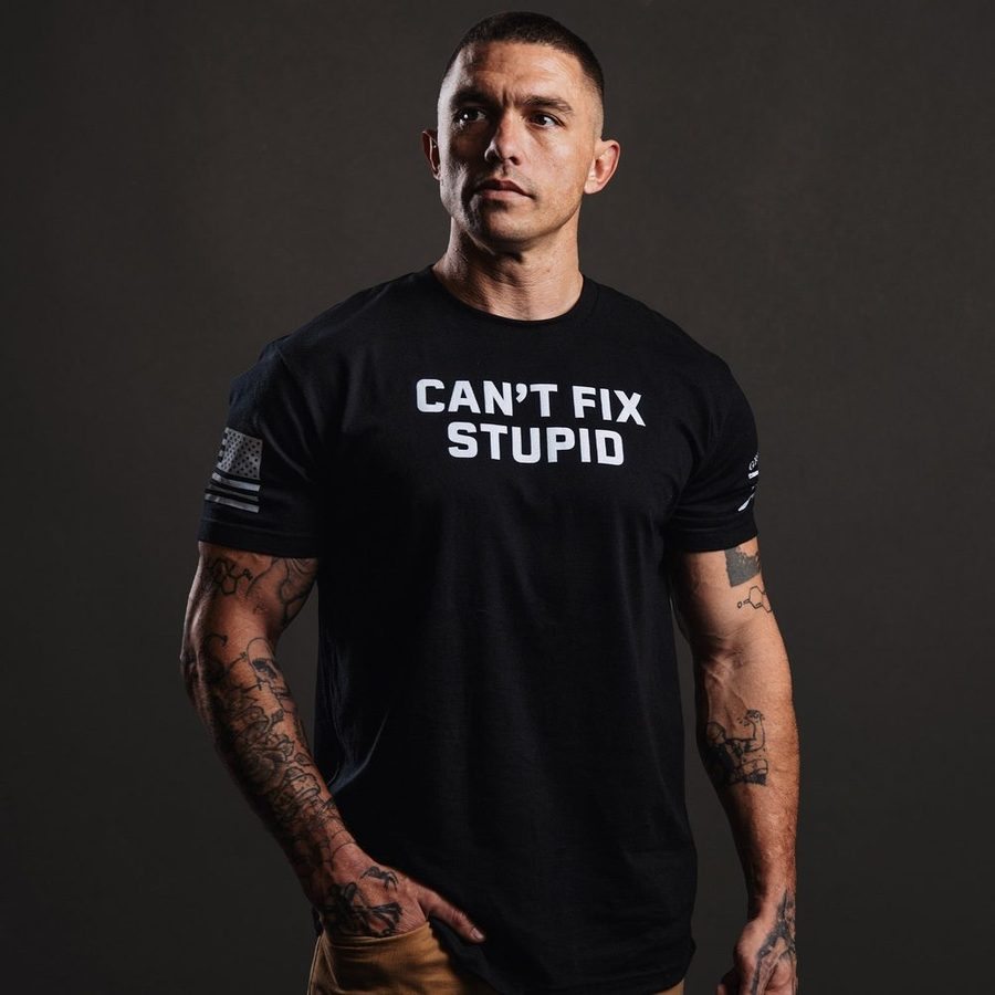 Grunt Style Tshirt - Can't Fix Stupid T-Shirt - Black