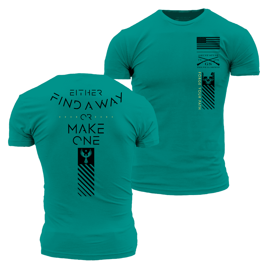 Grunt Style Tshirt - Find A Way Or Make One T-Shirt - Heather Aqua