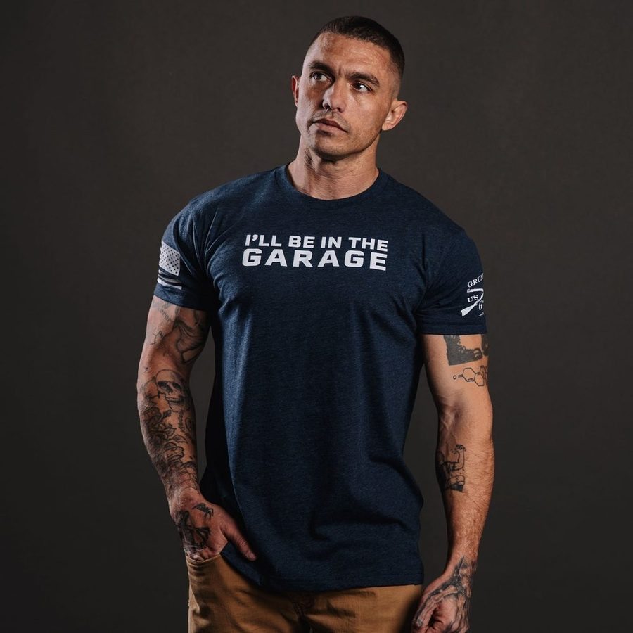 Grunt Style Tshirt - I'll Be In The Garage T-Shirt - Midnight Navy