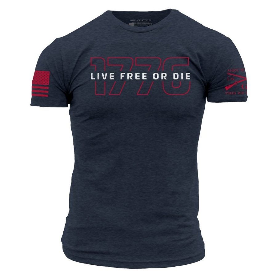 Grunt Style Tshirt - Live Free Or Die '76 T-Shirt - Midnight Navy 