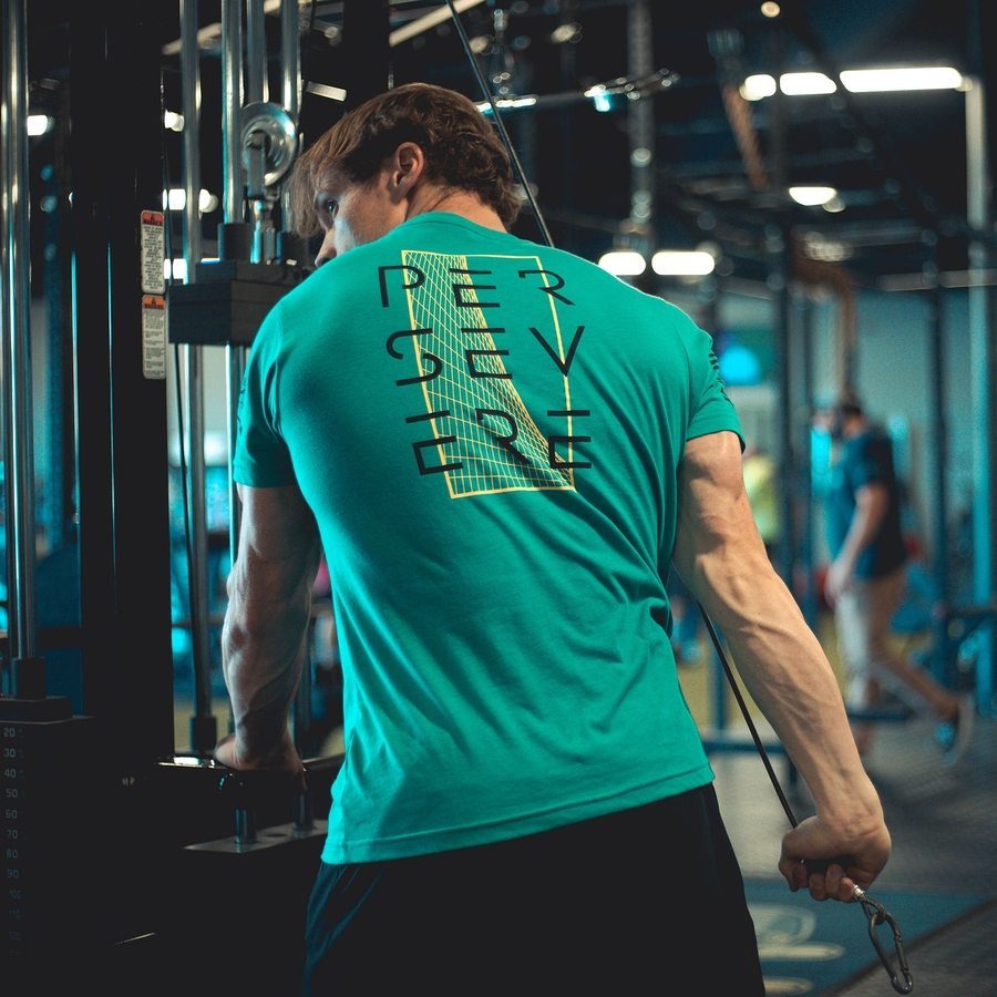 Grunt Style Tshirt - Never Quit T-Shirt - Heather Aqua