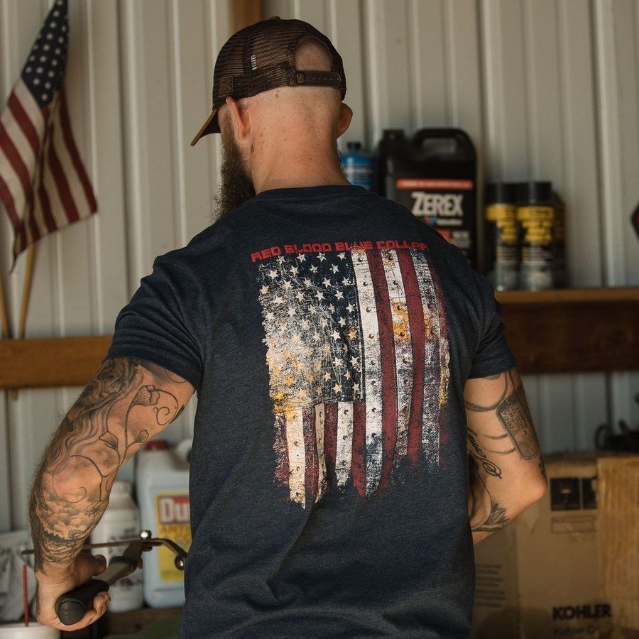 Grunt Style Tshirt - Red Blood Blue Collar® T-Shirt - Midnight Navy