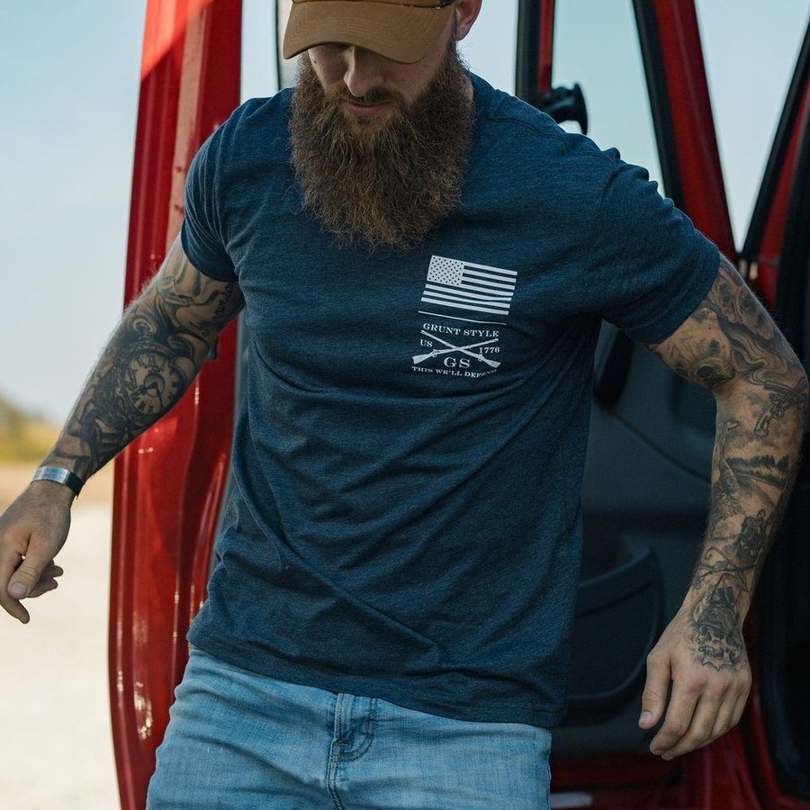 Grunt Style Tshirt - Red Blood Blue Collar® T-Shirt - Midnight Navy
