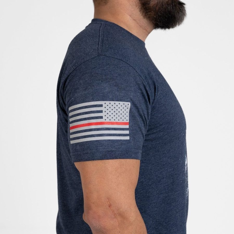Grunt Style Tshirt - Red Line Spartan T-Shirt - Midnight Navy