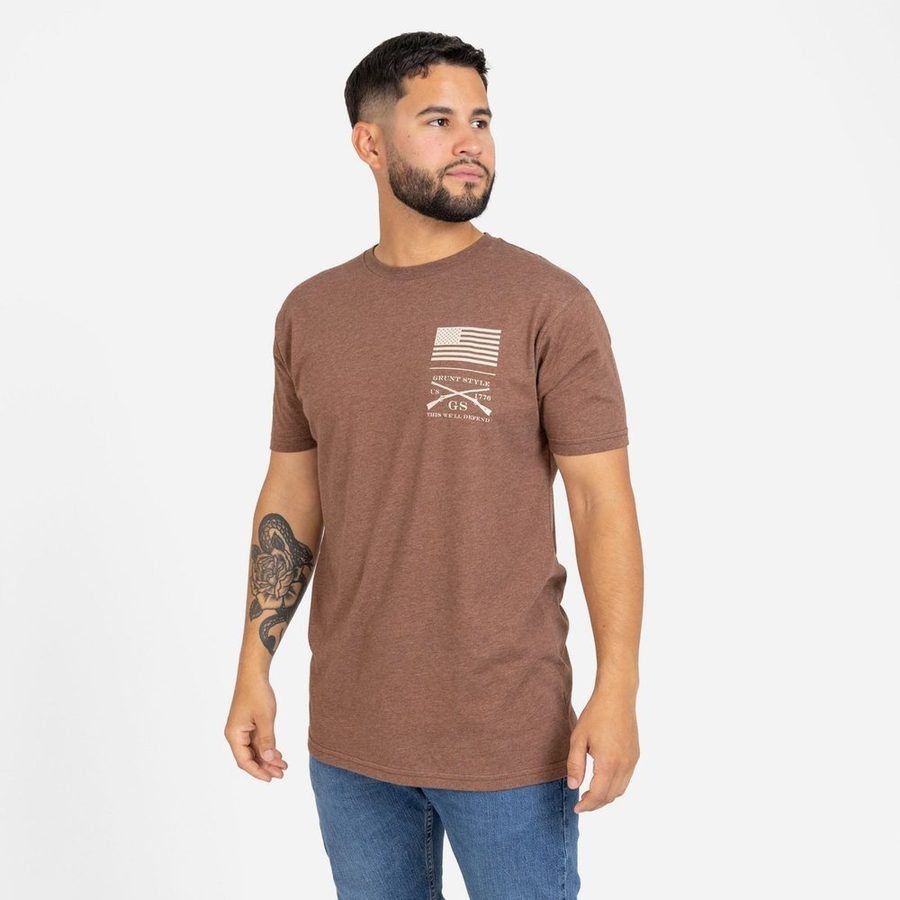 Grunt Style Tshirt - Strength Through Suffering T-Shirt - Heather Brown