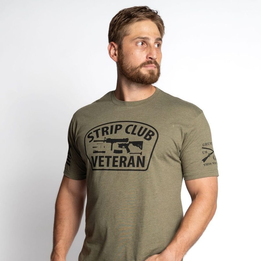 Grunt Style Tshirt - Strip Club Veteran T-Shirt - Military Green