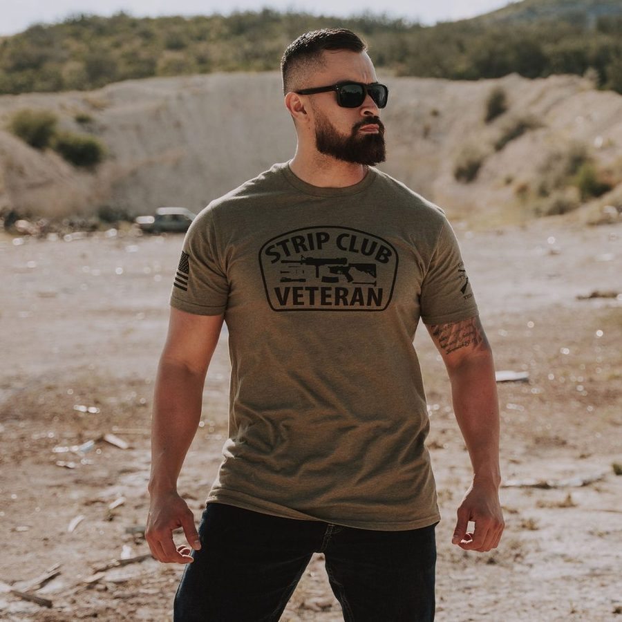 Grunt Style Tshirt - Strip Club Veteran T-Shirt - Military Green