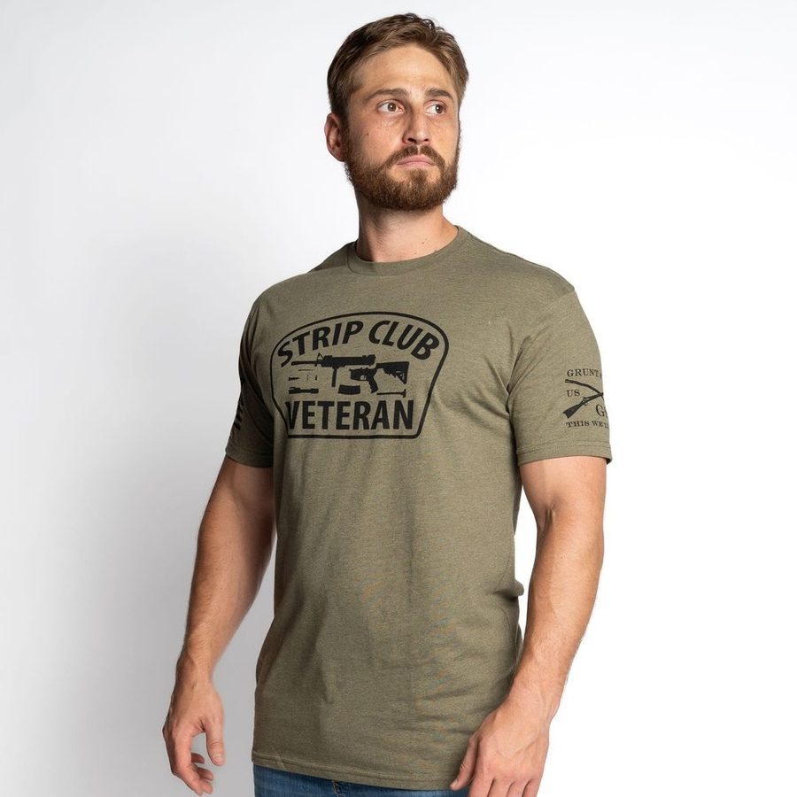 Grunt Style Tshirt - Strip Club Veteran T-Shirt - Military Green