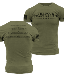 Grunt Style Tshirt - The Four Toast Salute T-Shirt - Military Green 