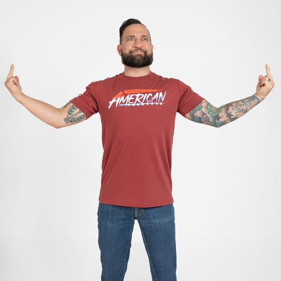Grunt Style Tshirt - Unapologetically American T-Shirt - Red Plum