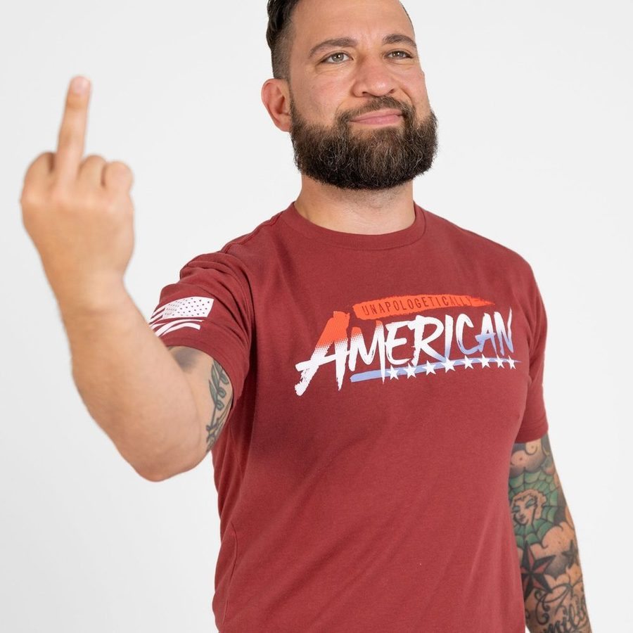 Grunt Style Tshirt - Unapologetically American T-Shirt - Red Plum