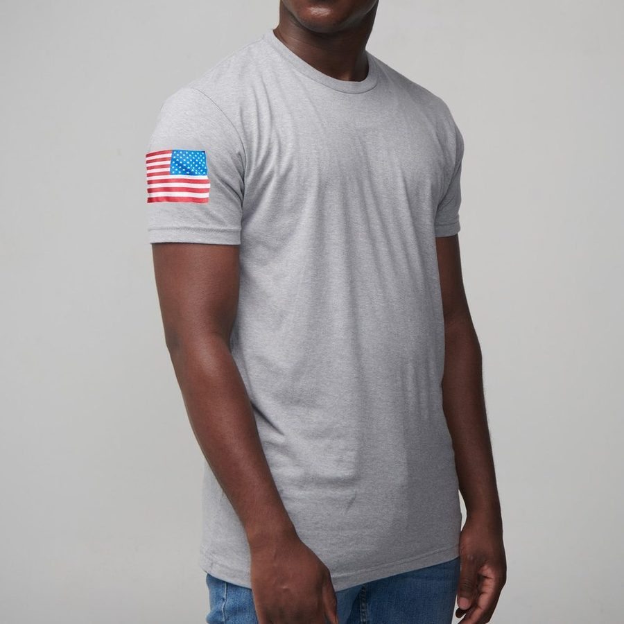 Grunt Style Tshirt - USA Flag Basic T-Shirt - Dark Heather Gray