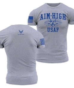 Grunt Style Tshirt - USAF - Aim High U.S.A.F. T-Shirt - Athletic Heather 
