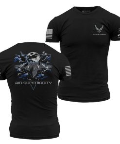 Grunt Style Tshirt - USAF - Air Superiority T-Shirt - Black 