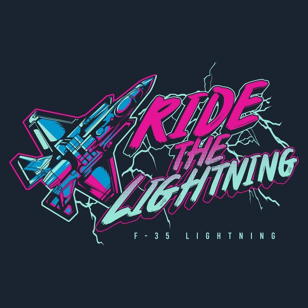 Grunt Style Tshirt - USAF - Ride The Lightning T-Shirt - Midnight Navy