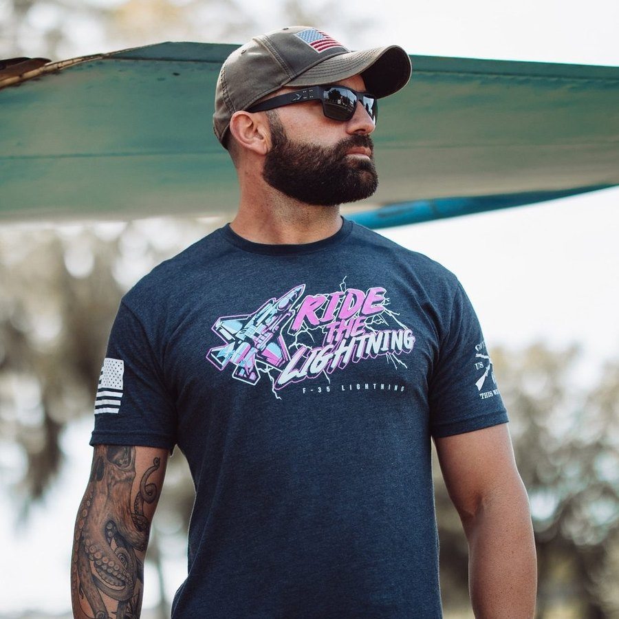 Grunt Style Tshirt - USAF - Ride The Lightning T-Shirt - Midnight Navy
