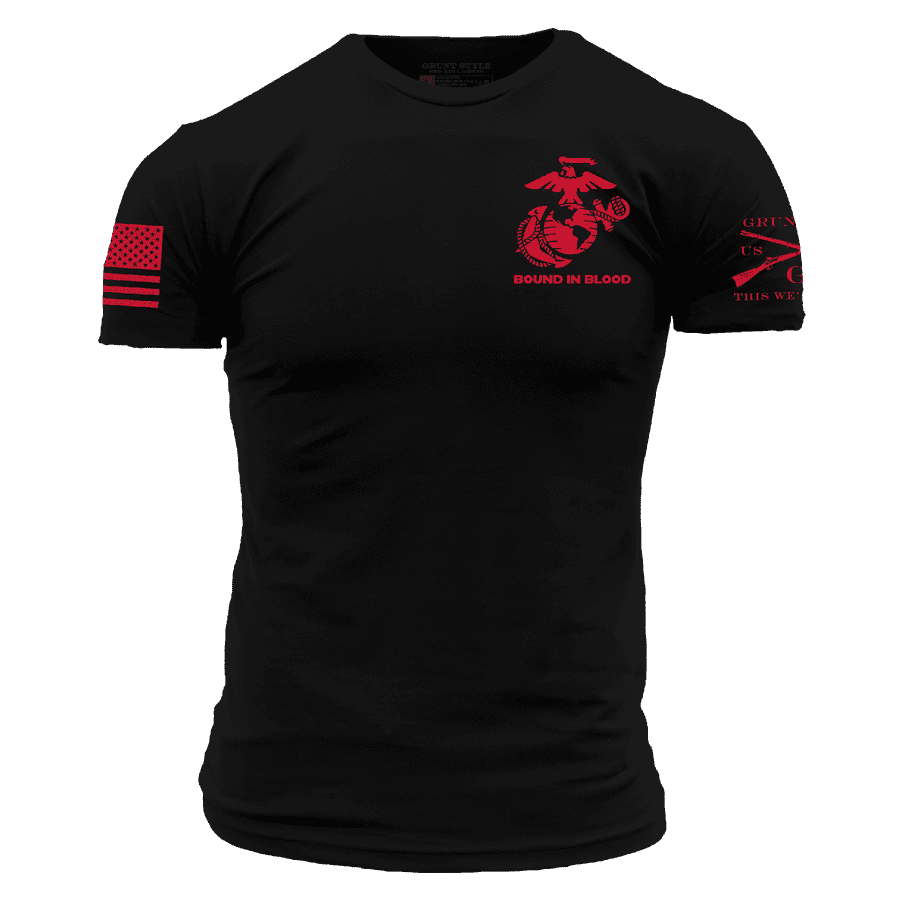 Grunt Style Tshirt - USMC - Bound In Blood T-Shirt - Black