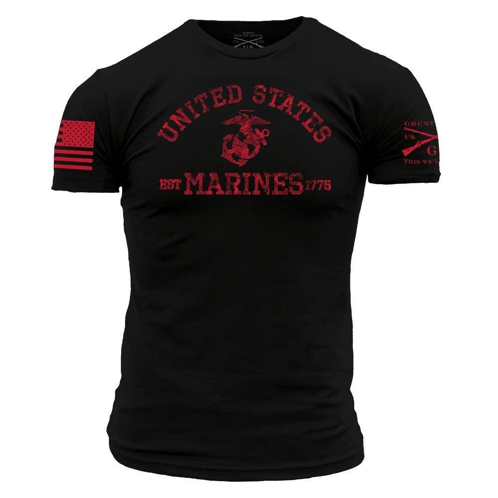 Grunt Style Tshirt - USMC - Est. 1775 T-Shirt - Black