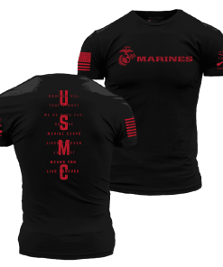 Grunt Style Tshirt - USMC - Lives Forever T-Shirt - Black 