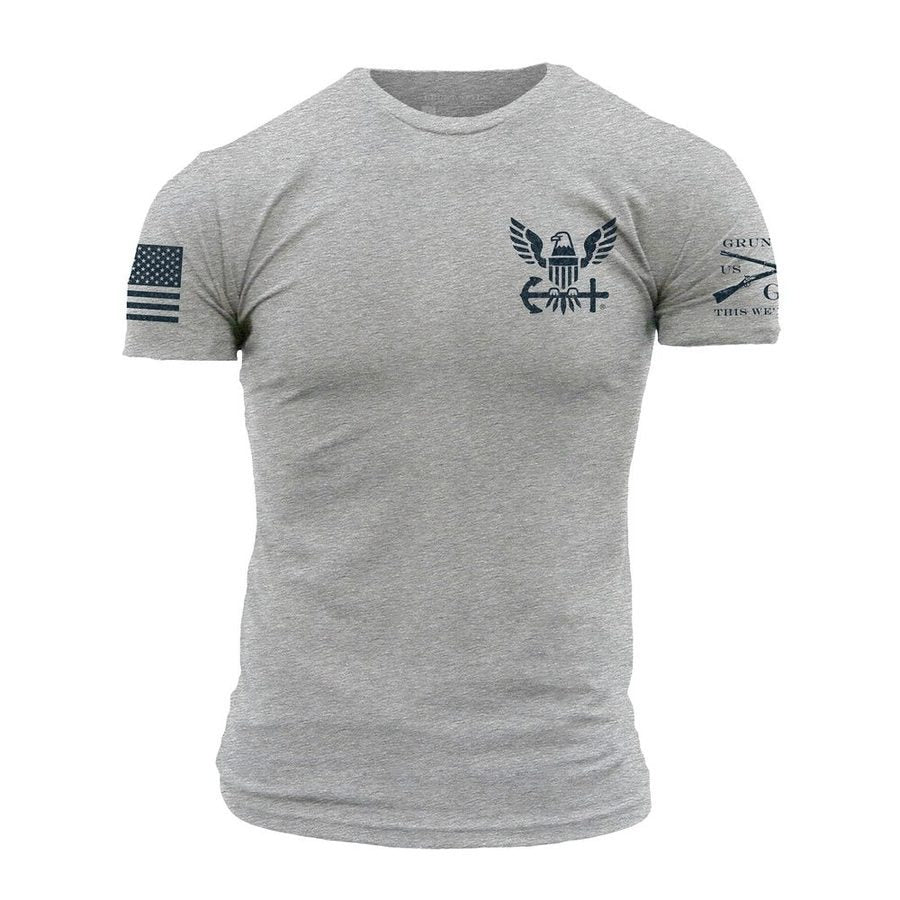 Grunt Style Tshirt - USN - Nautical Traveler T-Shirt - Athletic Heather